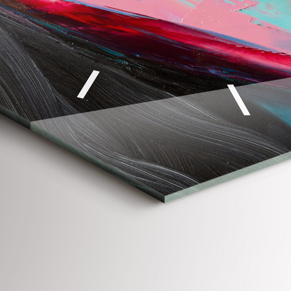 Horizontální skleněné hodiny na stěnu Barevná tvář ženy