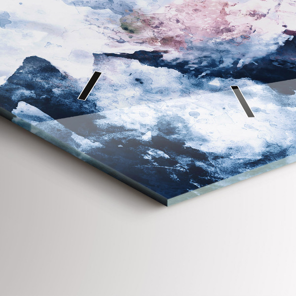 Horizontální skleněné hodiny na stěnu Abstraktní pohoří