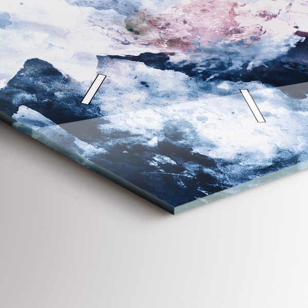 Horizontální skleněné hodiny na stěnu Abstraktní pohoří