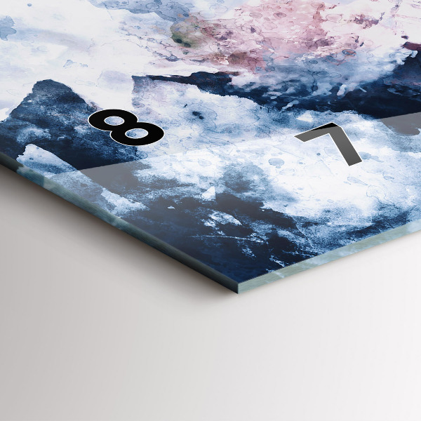 Horizontální skleněné hodiny na stěnu Abstraktní pohoří