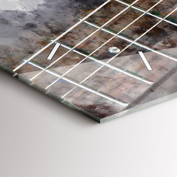 Horizontální skleněné hodiny na stěnu Kytara