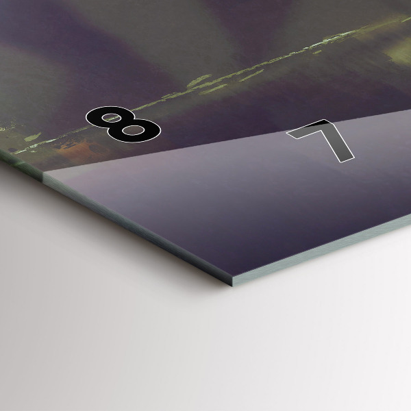 Horizontální skleněné hodiny na stěnu Lidé s deštníky