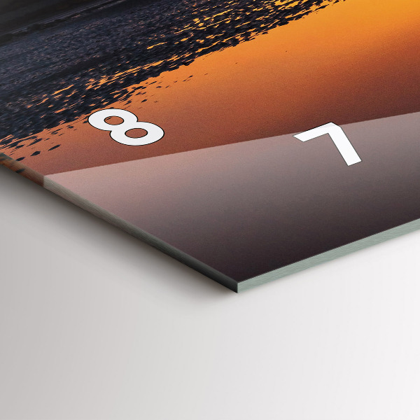 Horizontální skleněné hodiny na stěnu Běžec a západ slunce