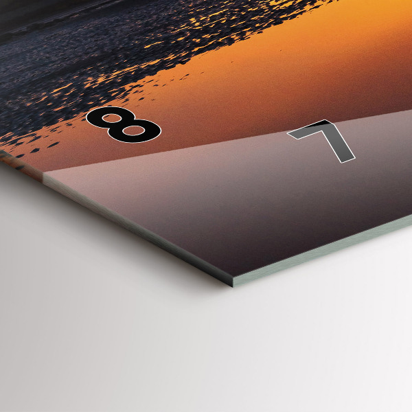 Horizontální skleněné hodiny na stěnu Běžec a západ slunce