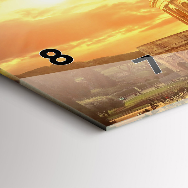 Horizontální skleněné hodiny na stěnu Římské Koloseum