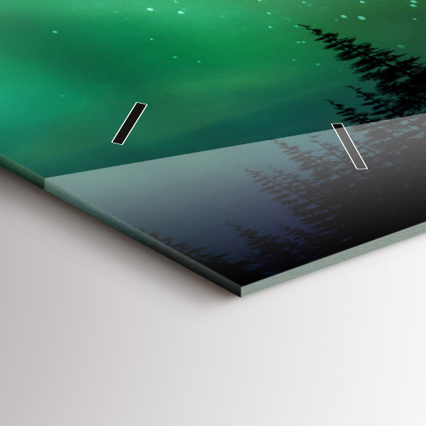 Horizontální skleněné hodiny na stěnu Polární záře