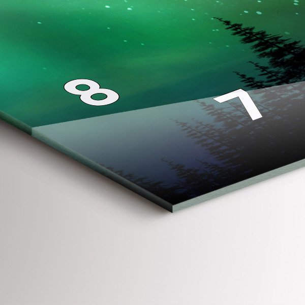 Horizontální skleněné hodiny na stěnu Polární záře