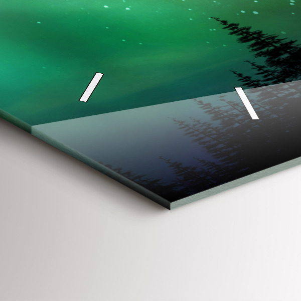 Horizontální skleněné hodiny na stěnu Polární záře