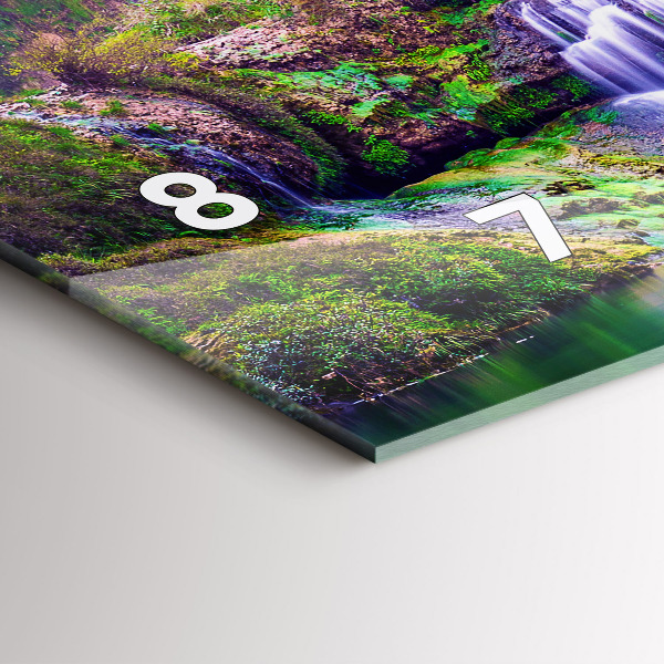 Horizontální skleněné hodiny na stěnu Vodopád Jiulong Čína