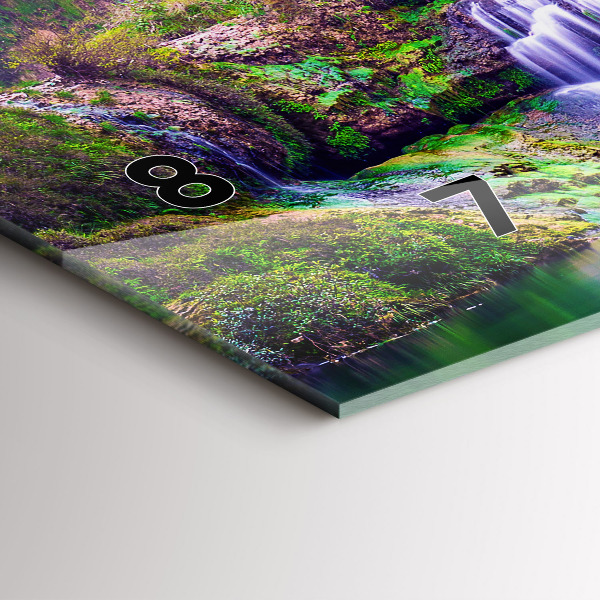 Horizontální skleněné hodiny na stěnu Vodopád Jiulong Čína