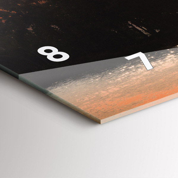 Horizontální skleněné hodiny na stěnu Západ slunce Palmy Dovolená