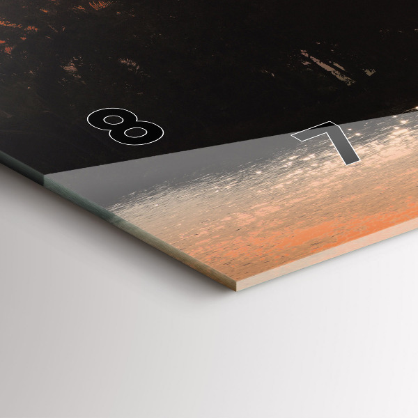 Horizontální skleněné hodiny na stěnu Západ slunce Palmy Dovolená