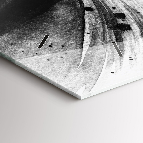 Horizontální skleněné hodiny na stěnu Žena v klobouku