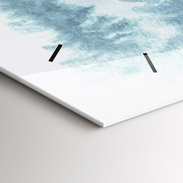 Horizontální skleněné hodiny na stěnu Zimní les