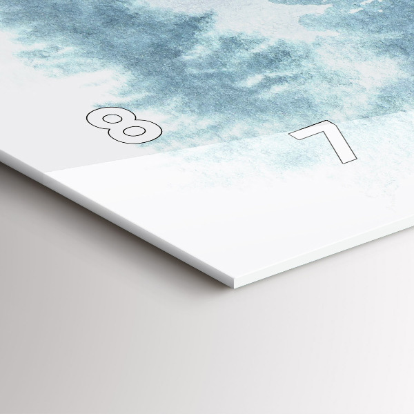 Horizontální skleněné hodiny na stěnu Zimní les