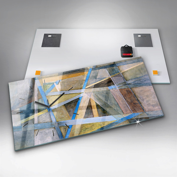 Horizontální hodiny na skle Impresionistická malba