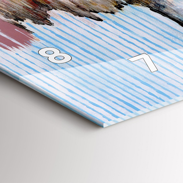 Horizontální hodiny na skle Abstrakce