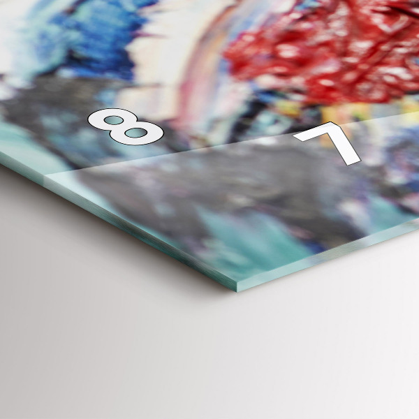 Horizontální hodiny na skle Fragment olejomalby