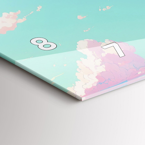 Horizontální skleněné hodiny na stěnu Pastelová barva oblohy