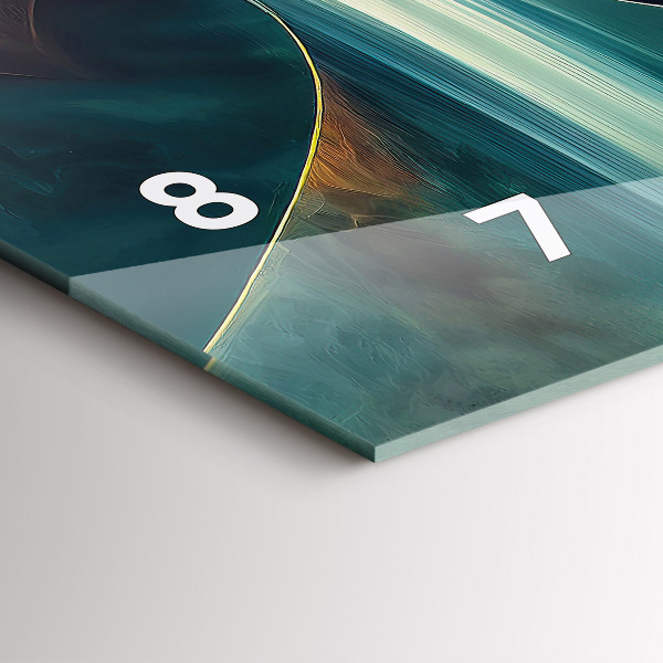 Horizontální skleněné hodiny na stěnu Pozadí tekoucího vodopádu