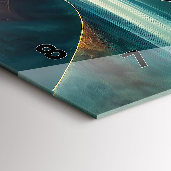 Horizontální skleněné hodiny na stěnu Pozadí tekoucího vodopádu