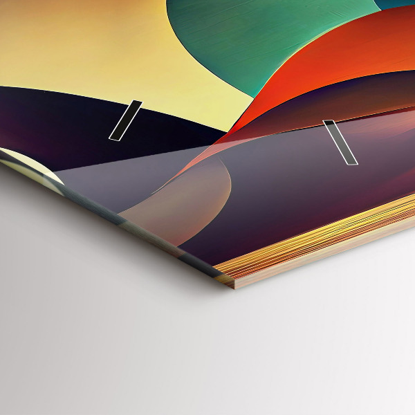 Horizontální skleněné hodiny na stěnu Abstraktní linie na pozadí