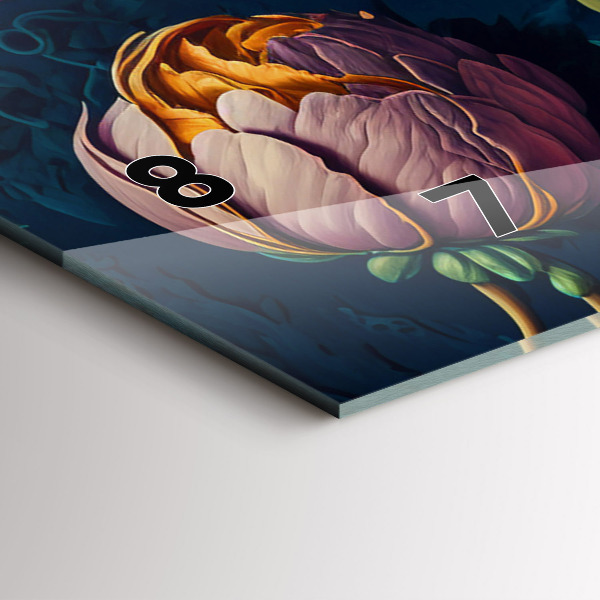 Horizontální skleněné hodiny na stěnu Vintage kytice květin