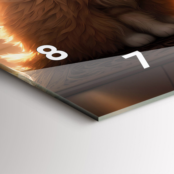 Horizontální skleněné hodiny na stěnu Čtyři kočky na slunci