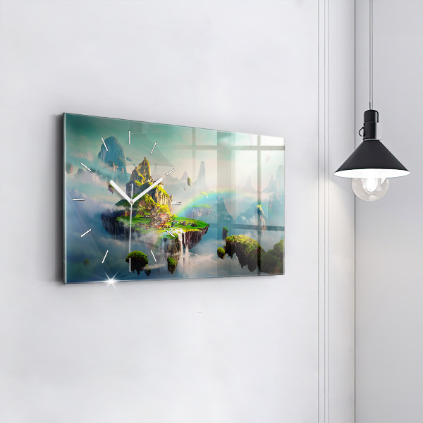 Horizontální hodiny na skle Čínské fantasy scény