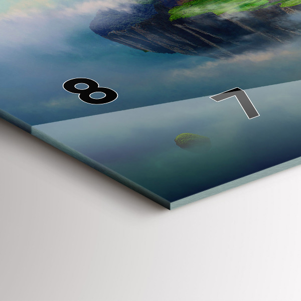 Horizontální hodiny na skle Čínské fantasy scény