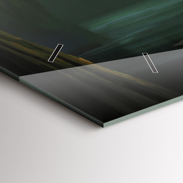 Horizontální skleněné hodiny na stěnu Člověk a příšera v bažině