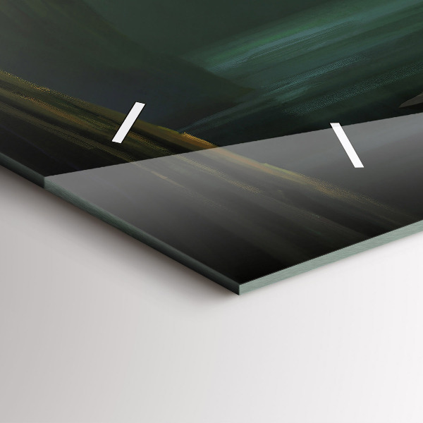 Horizontální skleněné hodiny na stěnu Člověk a příšera v bažině