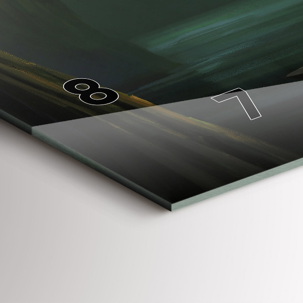 Horizontální skleněné hodiny na stěnu Člověk a příšera v bažině