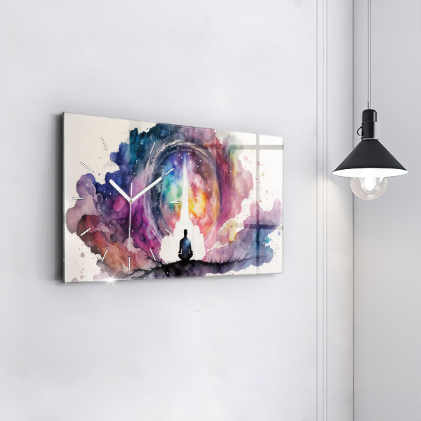 Horizontální skleněné hodiny na stěnu Životní styl meditace