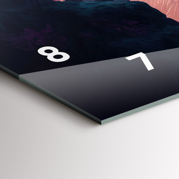 Horizontální skleněné hodiny na stěnu Kouzelný les a pohoří