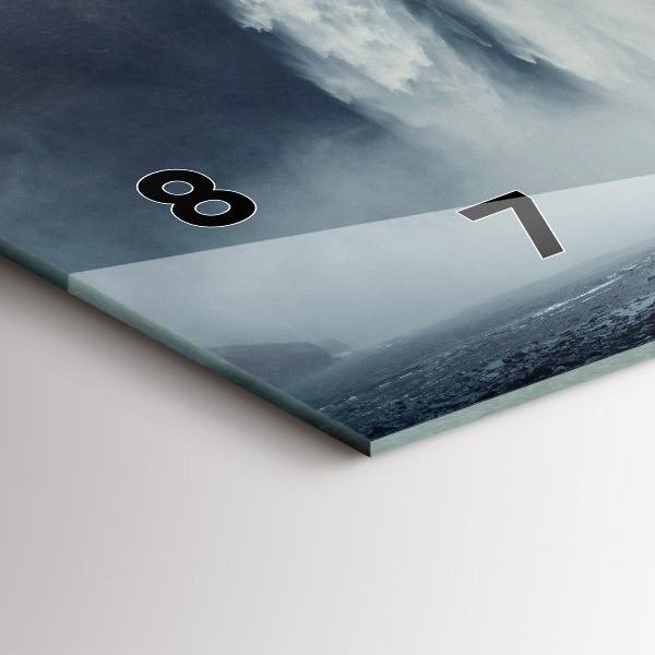 Horizontální skleněné hodiny na stěnu Vodopád Island Krajina