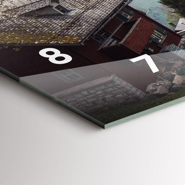 Horizontální skleněné hodiny na stěnu Pohled na hory