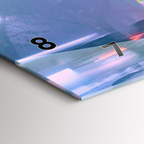 Horizontální hodiny na skle Varšava v mlze