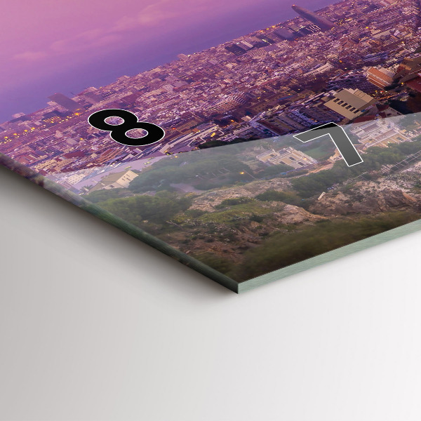Horizontální skleněné hodiny na stěnu Barcelona Bunkry El Carmel