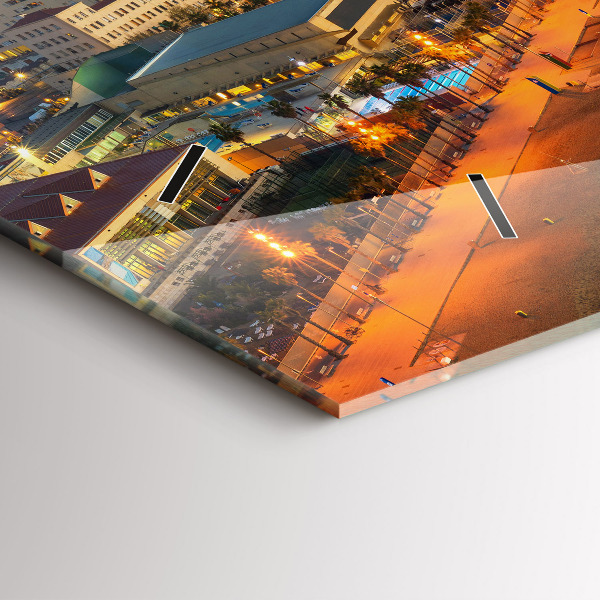 Horizontální hodiny na skle Pláž v Barceloně