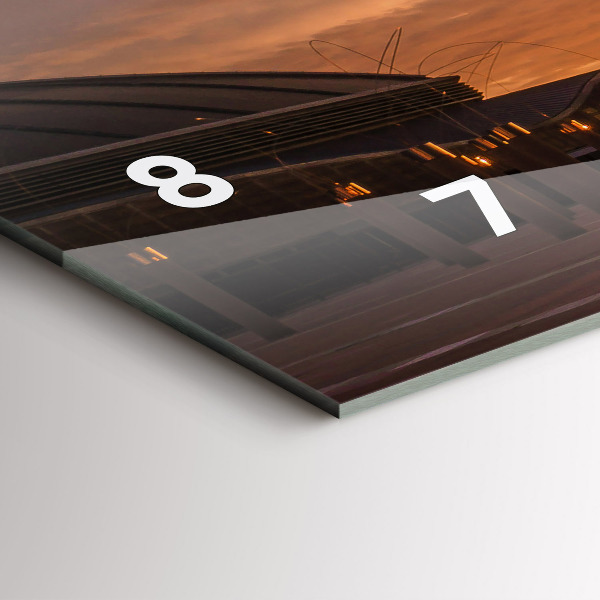 Horizontální skleněné hodiny na stěnu Olympijský park v Barceloně