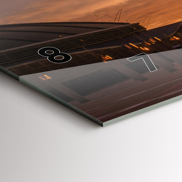 Horizontální skleněné hodiny na stěnu Olympijský park v Barceloně