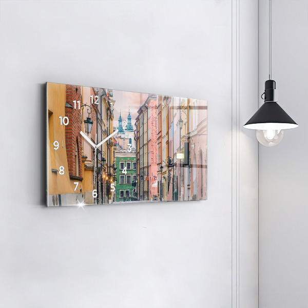 Horizontální skleněné hodiny na stěnu Staré město ve Varšavě