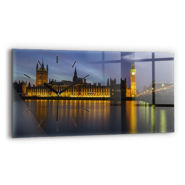 Horizontální skleněné hodiny na stěnu Winchesterský palác v Londýně