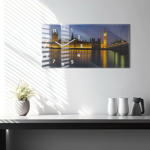 Horizontální skleněné hodiny na stěnu Winchesterský palác v Londýně