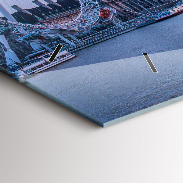 Horizontální skleněné hodiny na stěnu Panorama London Eye