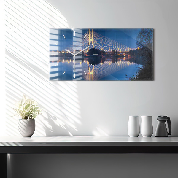 Horizontální hodiny na skle Most Rędziński Wroclaw