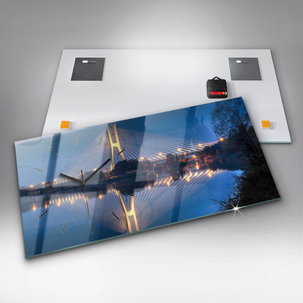 Horizontální hodiny na skle Most Rędziński Wroclaw