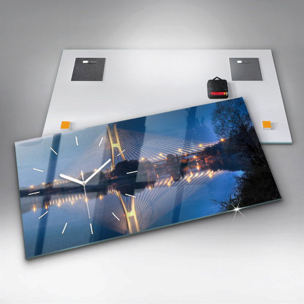 Horizontální hodiny na skle Most Rędziński Wroclaw