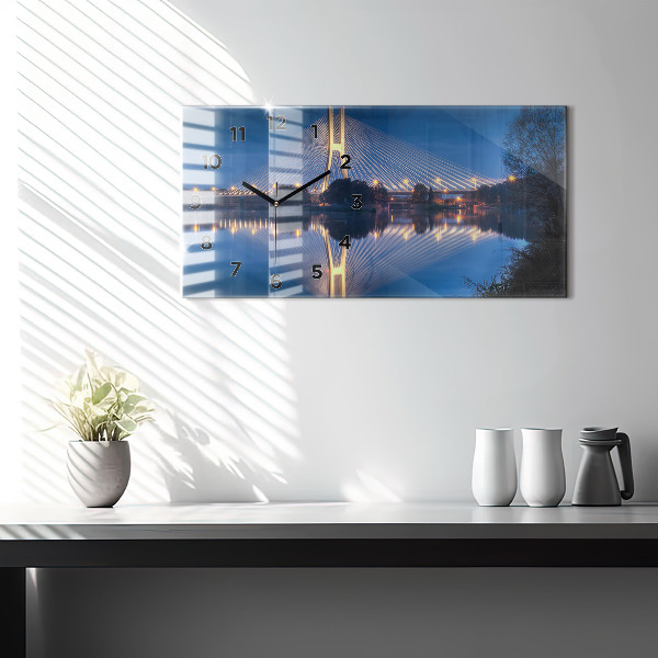 Horizontální hodiny na skle Most Rędziński Wroclaw